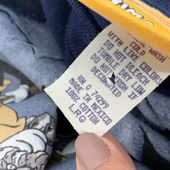 Vintage 1995 Animaniacs Mount Rushmore Short Sleeve T-Shirt Size Large Mans Blue - Picture 9 of 11